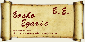 Boško Egarić vizit kartica